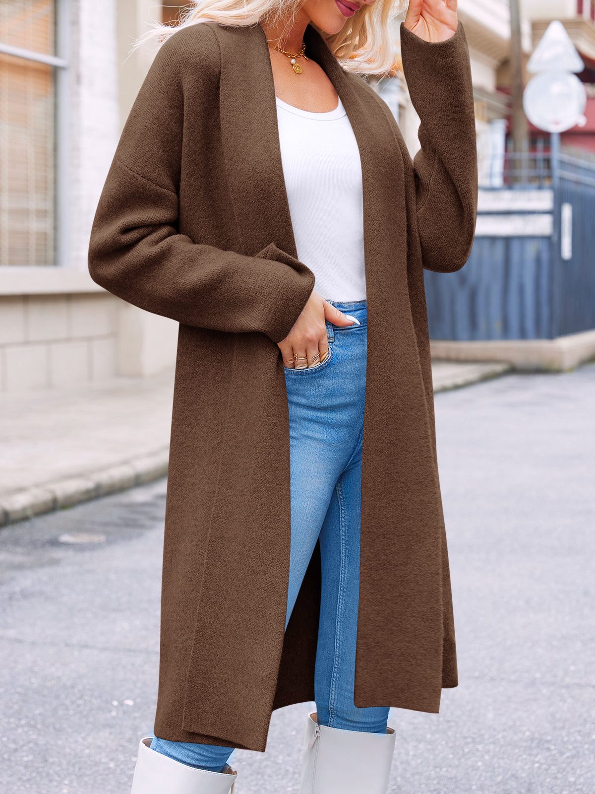 Saodimallsu Brown Womens Long Cardigan