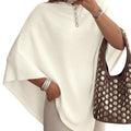 Saodimallsu Women Poncho Boat Neck Knit Sweater