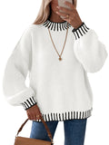 Saodimallsu Womens Chunky Mock Neck Sweater