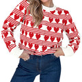 Saodimallsu Womens Heart Striped Color Block Button Up Cardigan Sweater