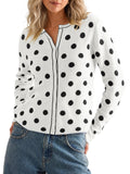 Saodimallsu Womens Polka Dot Button Up Cardigan