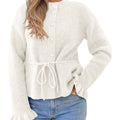 Saodimallsu Womens Ruffle Sleeve Button Tie Cardigans