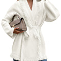 Saodimallsu Womens Tassel Fringe Lapel Cardigan
