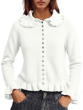 Saodimallsu Womens Ruffle Button Down Cardigan