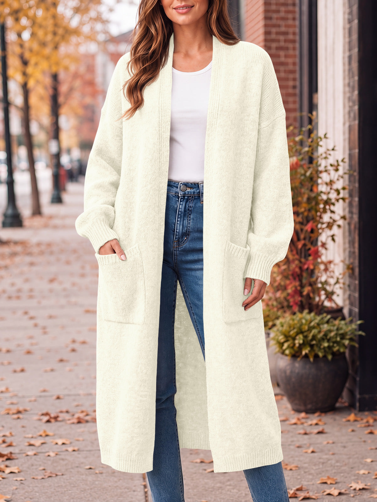 Saodimallsu Womens Oversized Open Front Cardigan