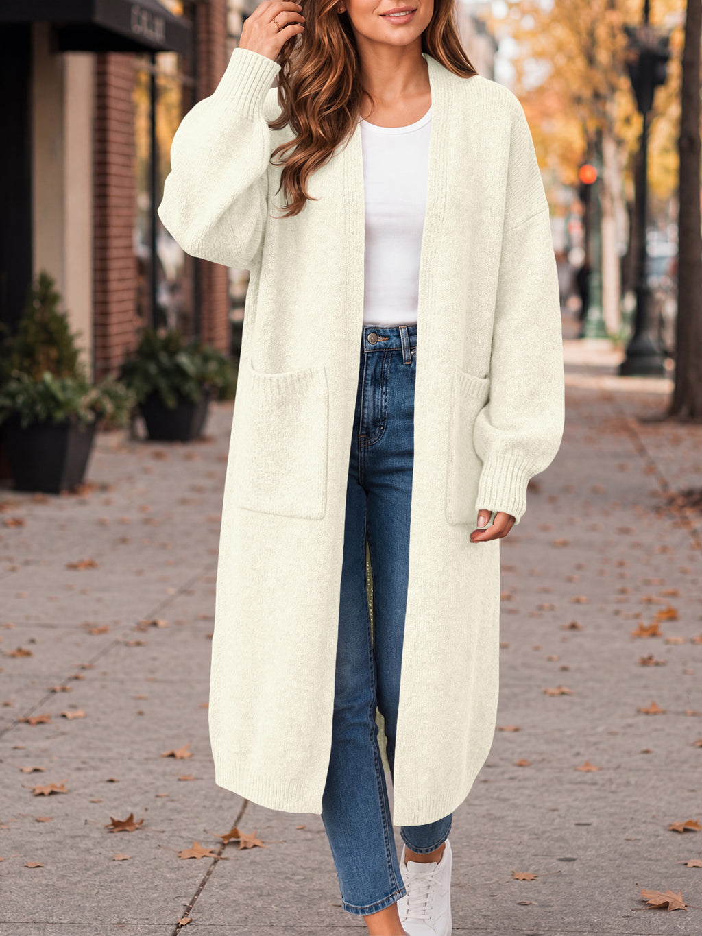 Saodimallsu Womens Oversized Open Front Cardigan