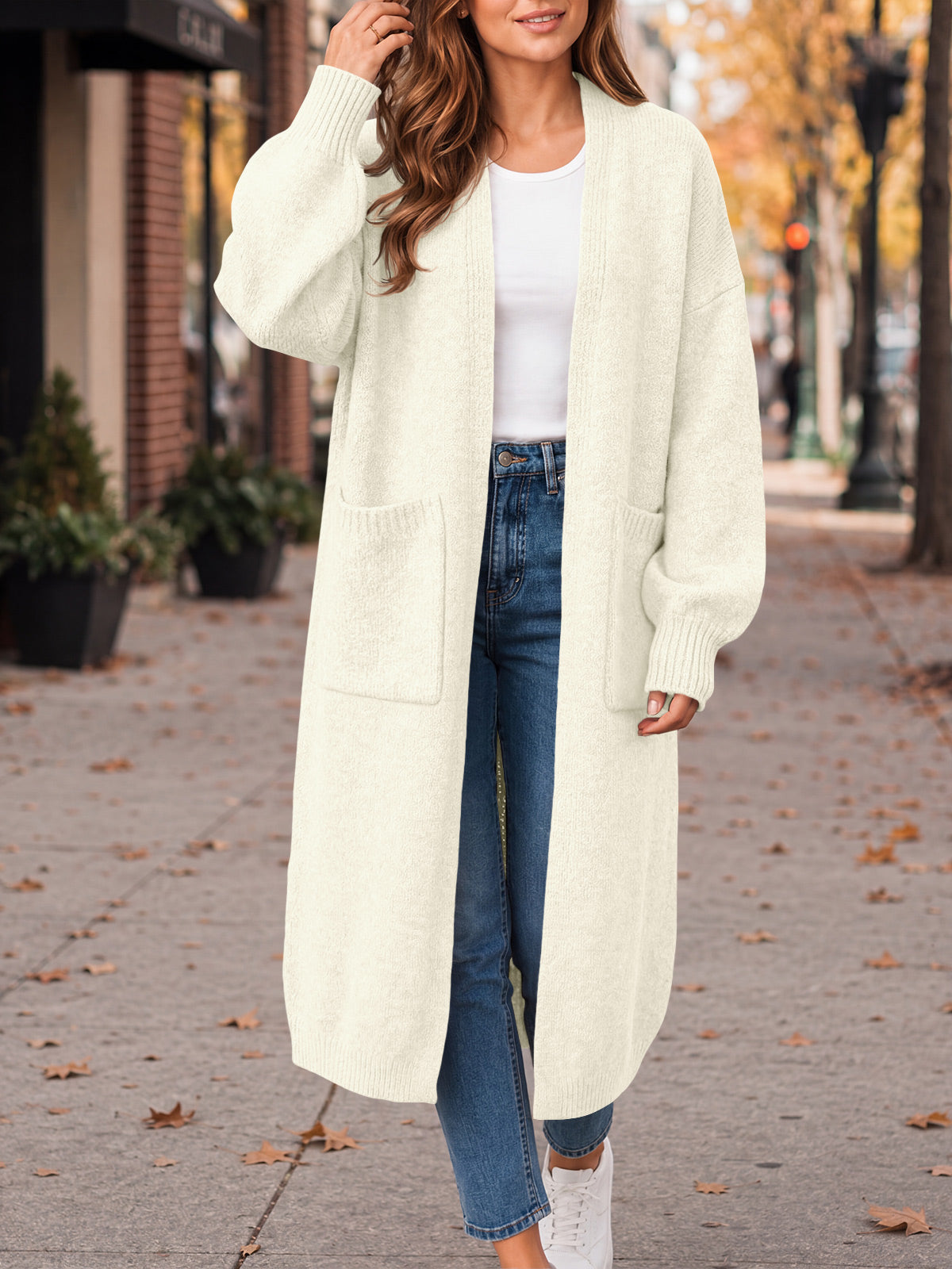 Saodimallsu Womens Oversized Open Front Cardigan