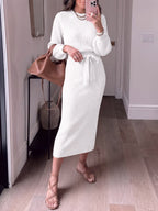 Saodimallsu Womens Ribbed Knit Sweater Dress