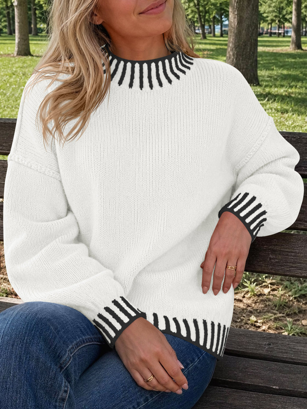 Saodimallsu Womens Chunky Mock Neck Sweater