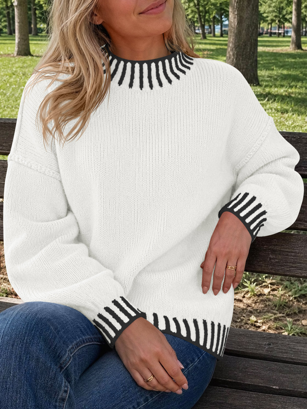 Saodimallsu Womens Chunky Mock Neck Sweater