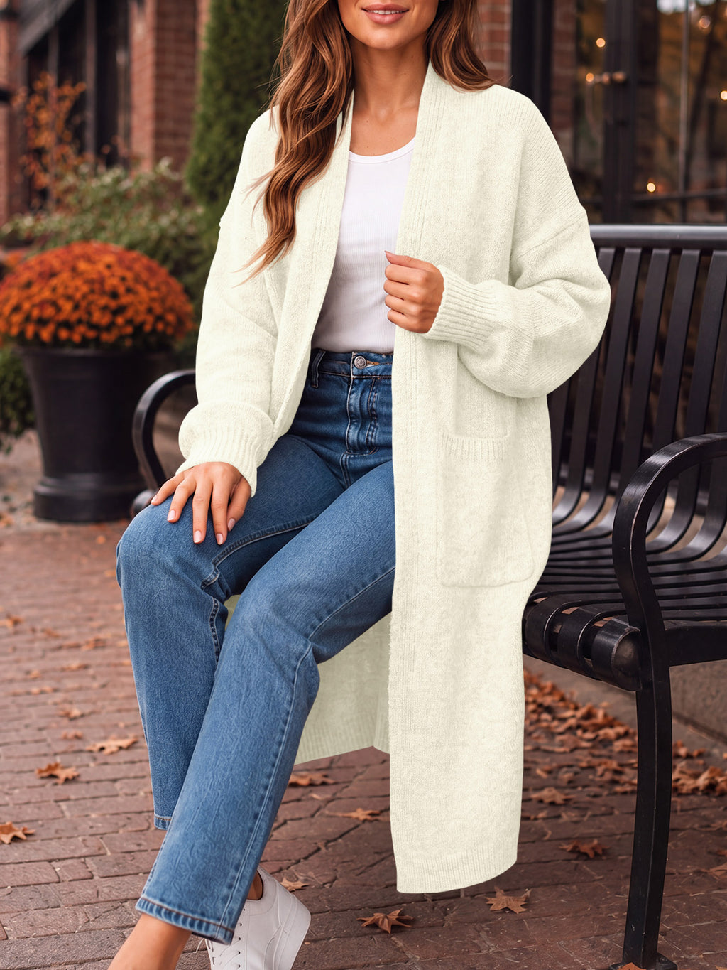 Saodimallsu Womens Oversized Open Front Cardigan