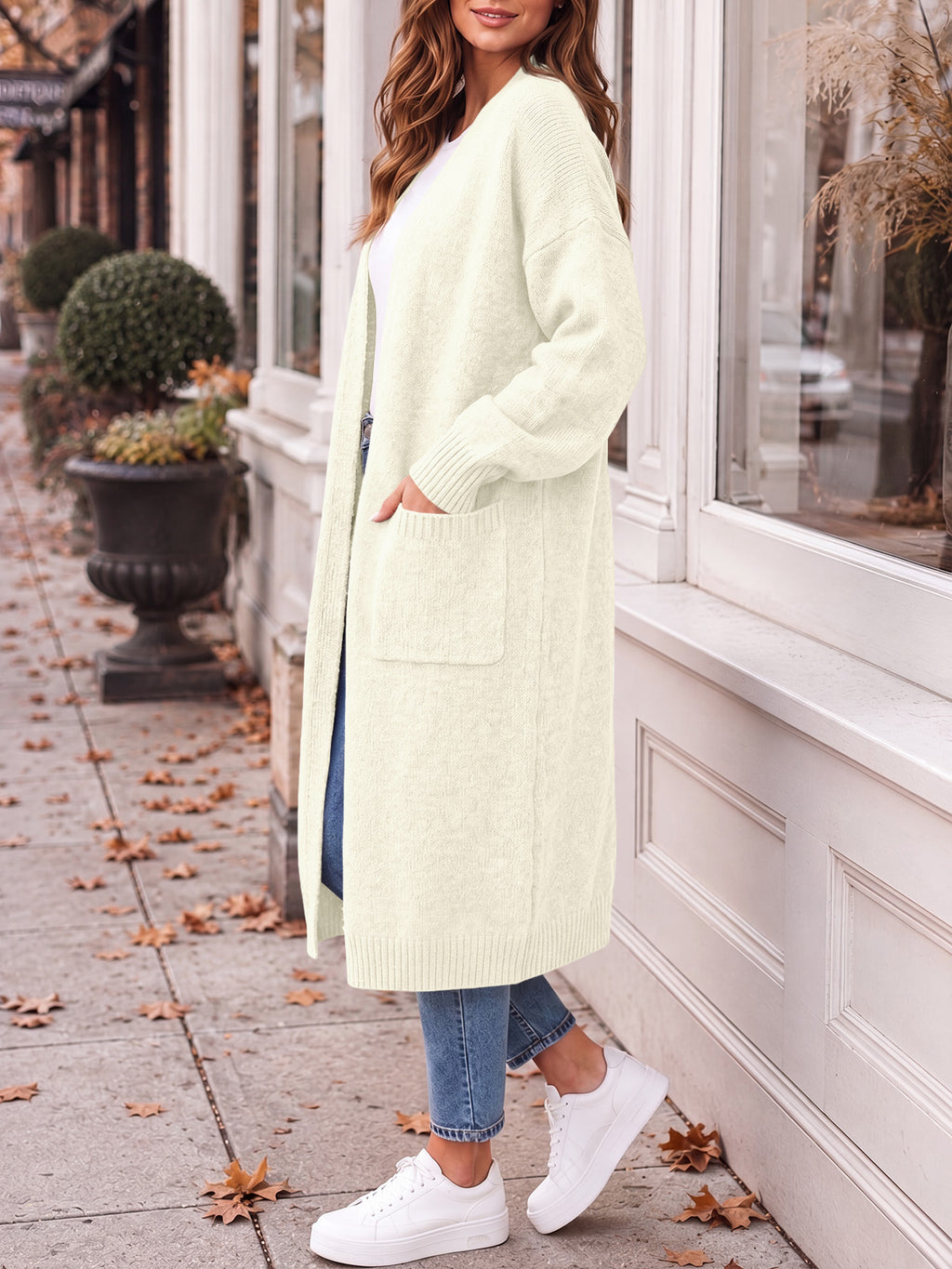 Saodimallsu Womens Oversized Open Front Cardigan