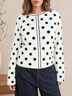 Saodimallsu Womens Polka Dot Button Up Cardigan