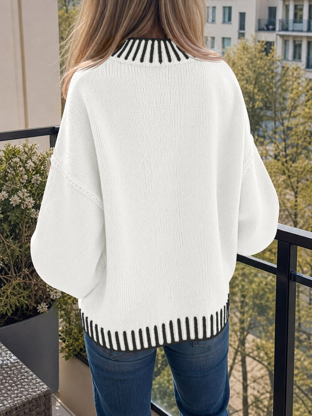 Saodimallsu Womens Chunky Mock Neck Sweater