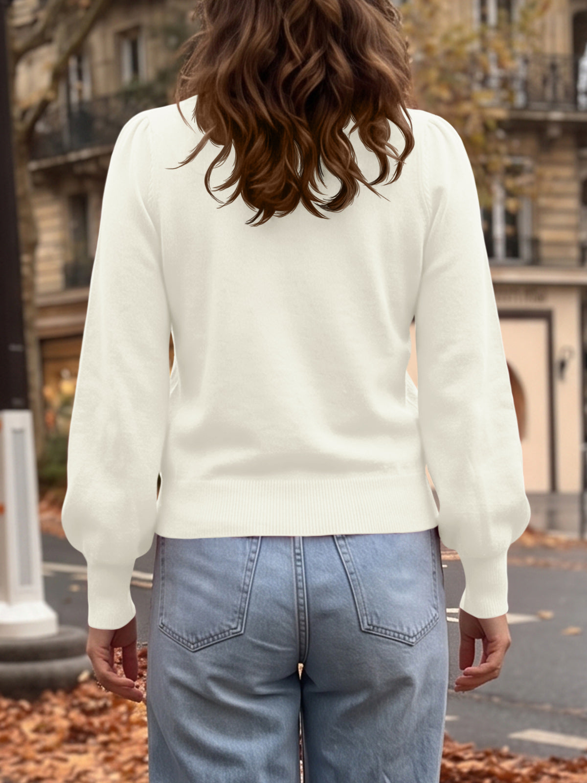 Saodimallsu Women V Neck Bow Knit Cardigan