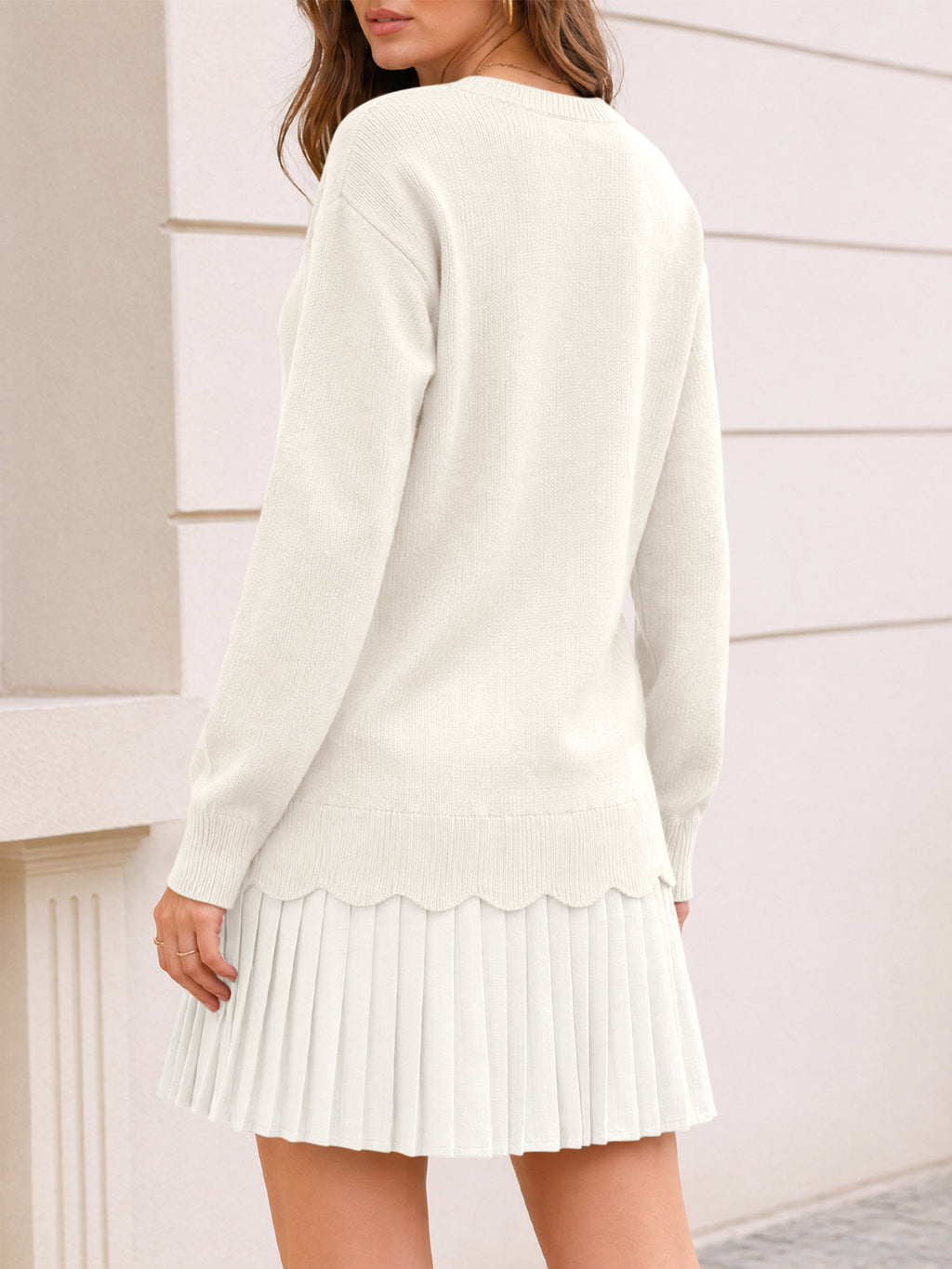 Saodimallsu Women Pleated Sweater Dress