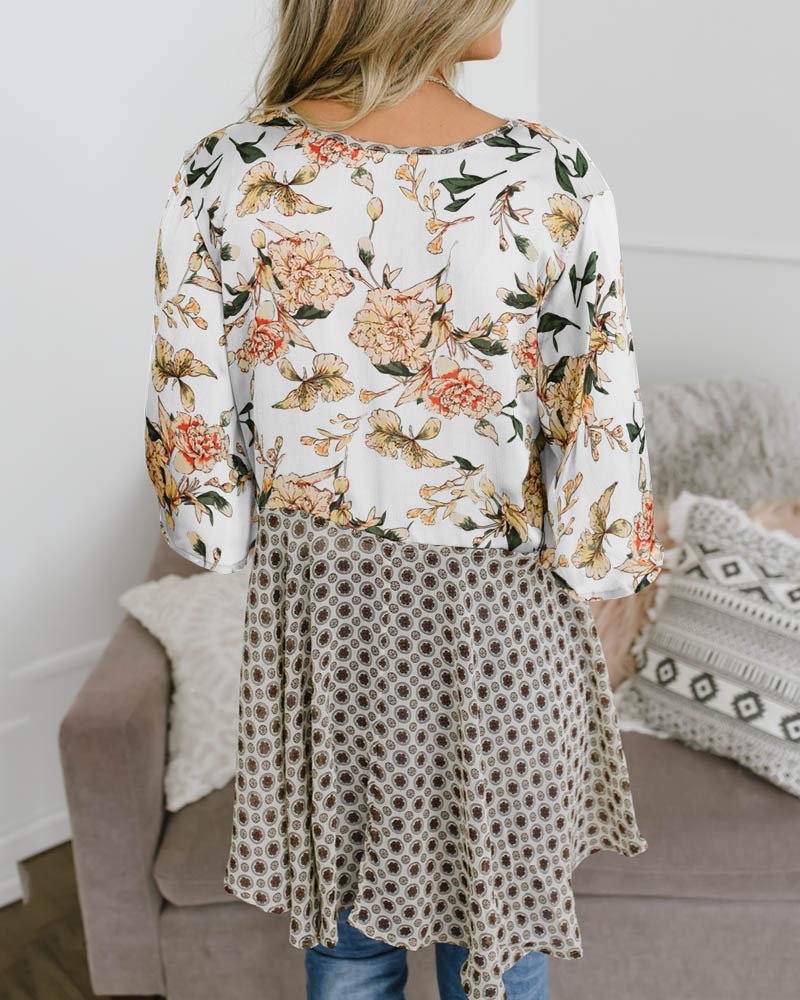 Saodimallsu Womens Tie Front Floral Kimono Cardigans
