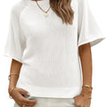 Saodimallsu Womens Crochet Short Sleeve Knit Sweater