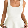 Saodimallsu Womens Square Neck Sleeveless Sweater Vest