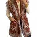 Saodimallsu Women Fringe Knit Cardigan