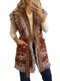 Saodimallsu Women Fringe Knit Cardigan