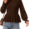Saodimallsu Womens Peplum Long Sleeve Sweater