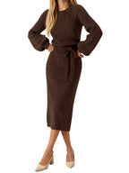 Saodimallsu Womens Ribbed Knit Sweater Dress