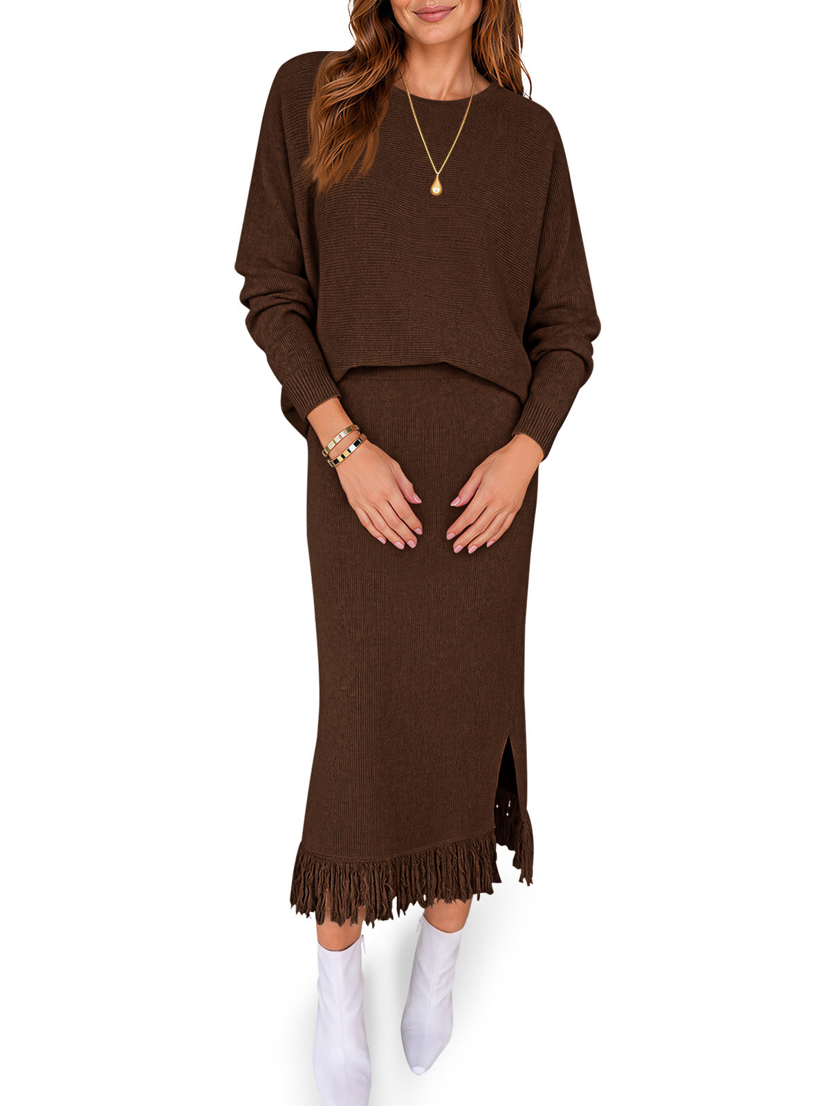 Saodimallsu Women Sweater Dress Set