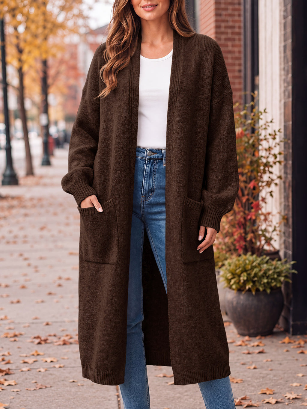 Saodimallsu Womens Oversized Open Front Cardigan