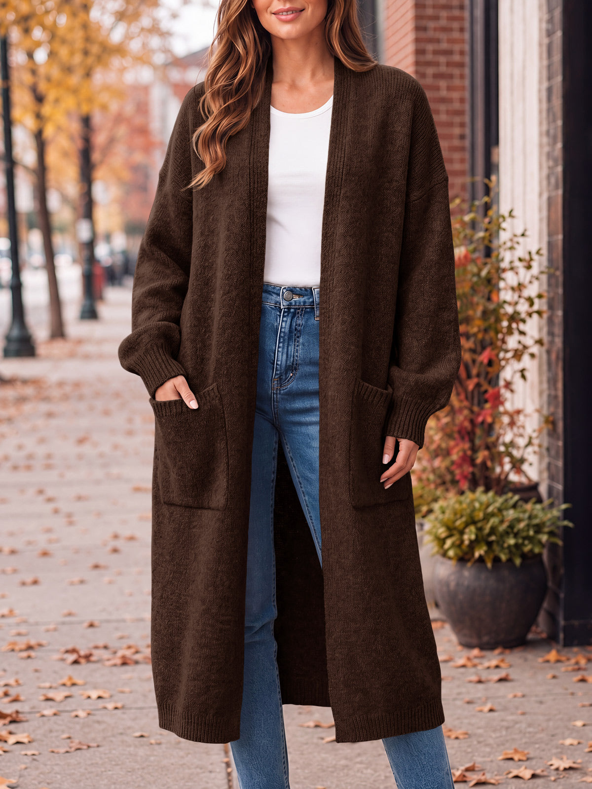 Saodimallsu Womens Oversized Open Front Cardigan