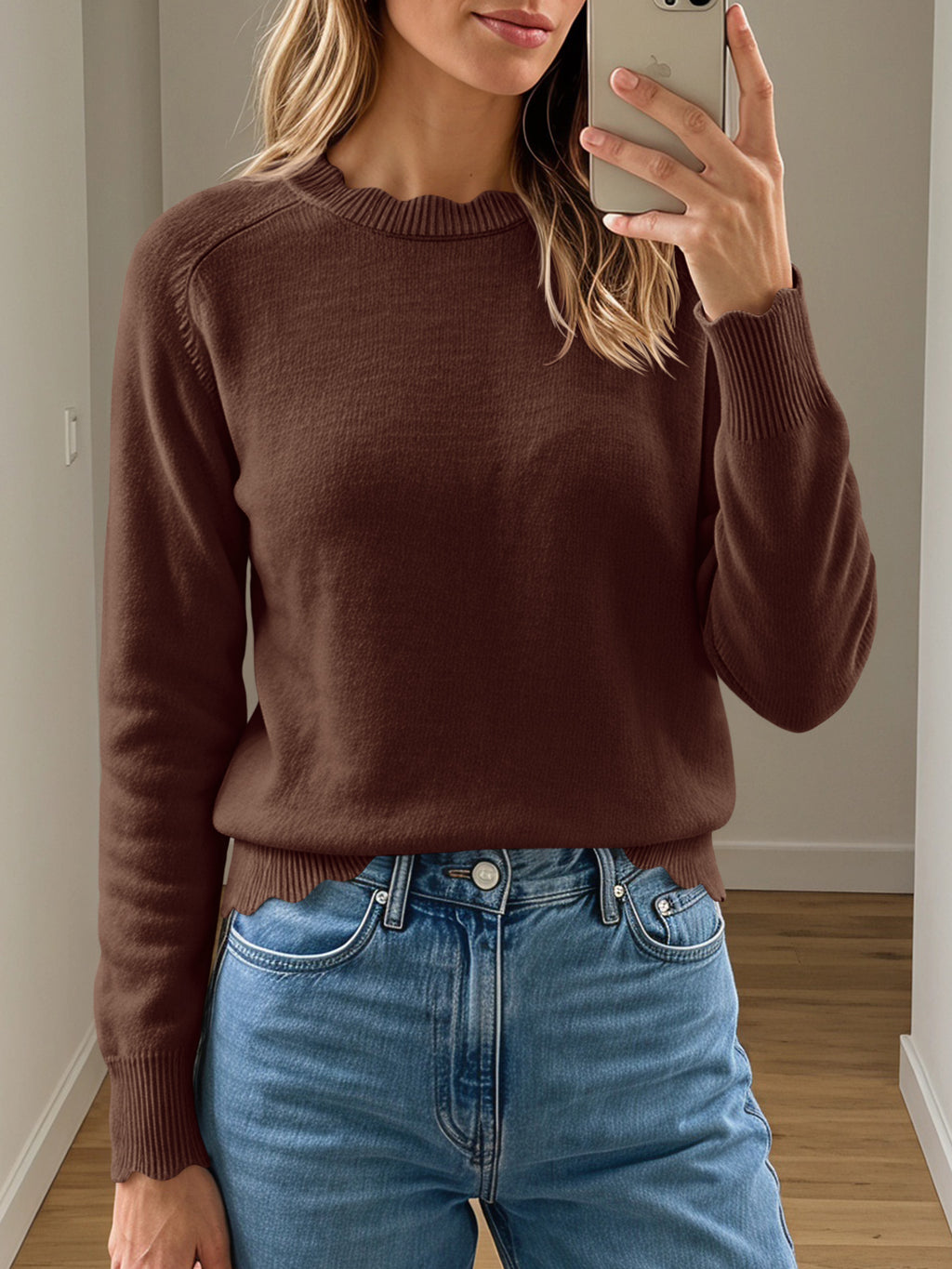 Saodimallsu Womens Long Sleeve Knit Sweater Tops