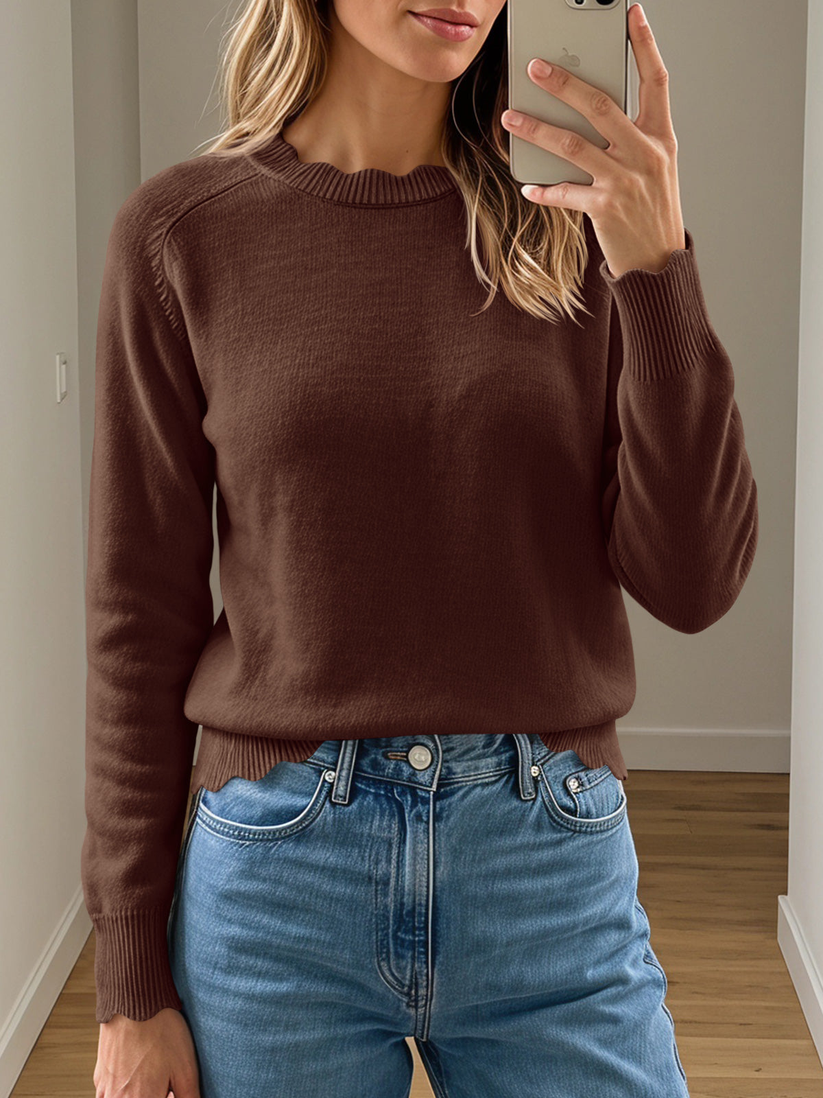 Saodimallsu Womens Long Sleeve Knit Sweater Tops