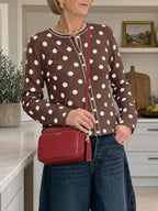 Saodimallsu Womens Polka Dot Button Up Cardigan