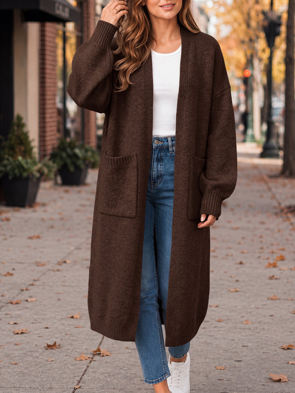 Saodimallsu Womens Oversized Open Front Cardigan