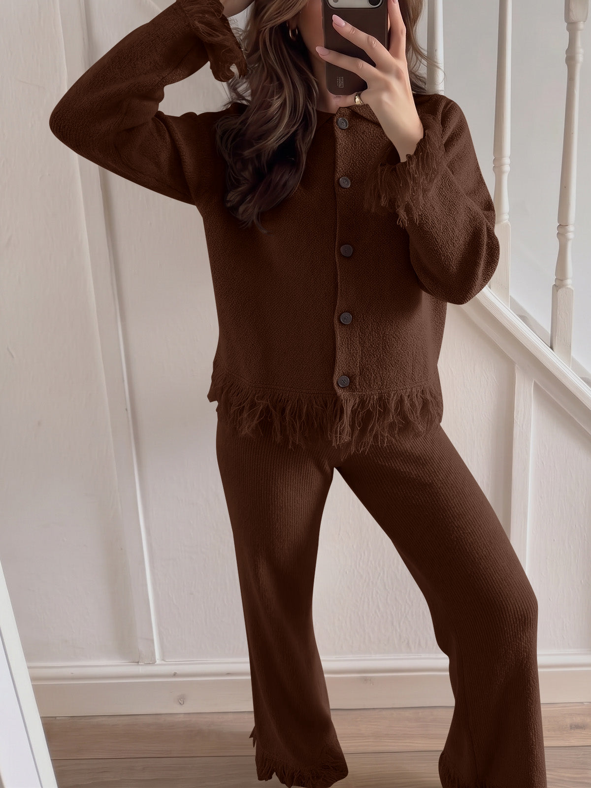 Saodimallsu Womens Fringe Sweater Sets