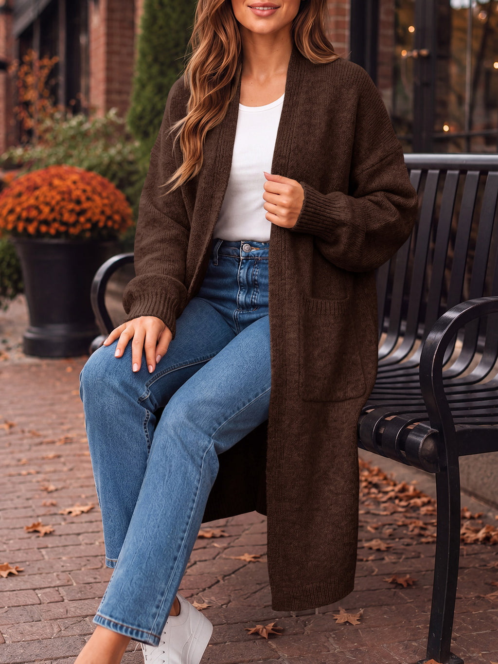 Saodimallsu Womens Oversized Open Front Cardigan