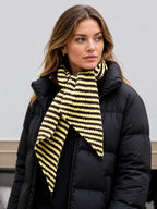 Saodimallsu Womens Striped Hooded Scarf Knit Hat
