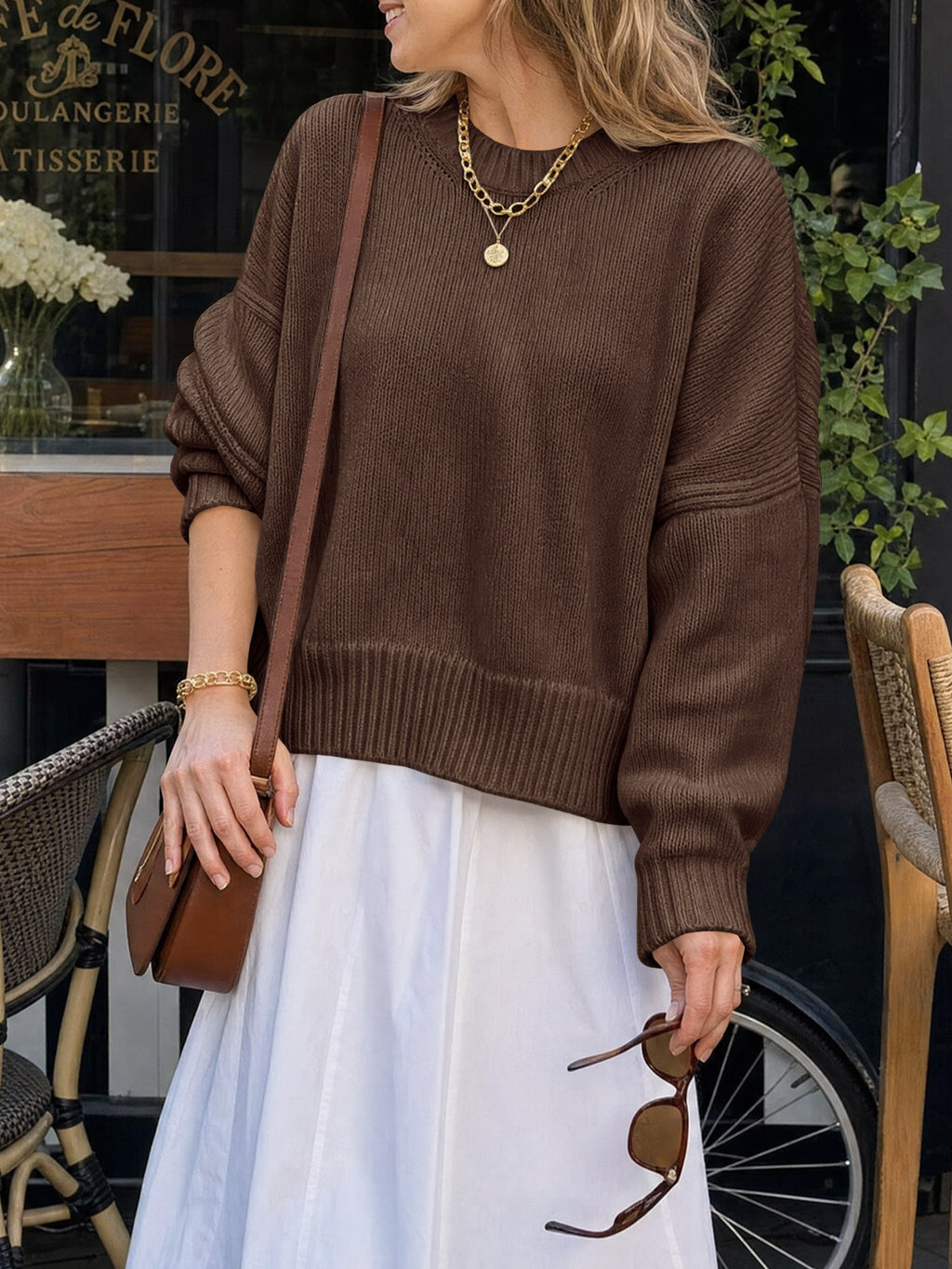 Saodimallsu Womens Oversized Chunky Knit Sweater