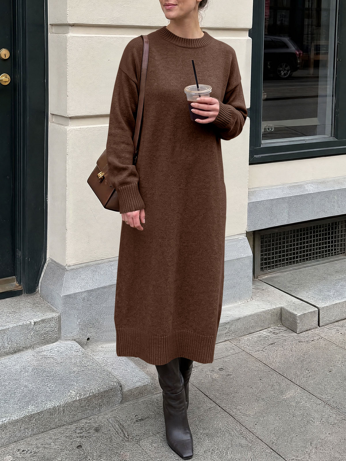 Saodimallsu Women Long Sleeve Maxi Sweater Dress