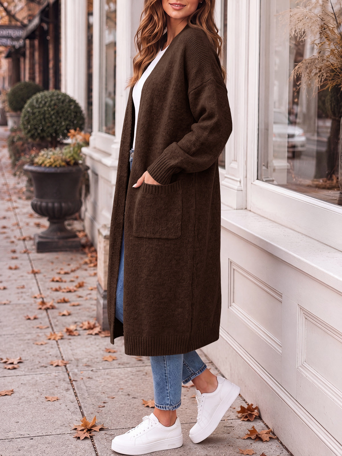Saodimallsu Womens Oversized Open Front Cardigan