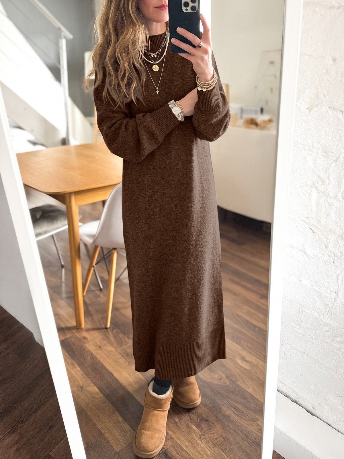 Saodimallsu Women Long Sleeve Maxi Sweater Dress