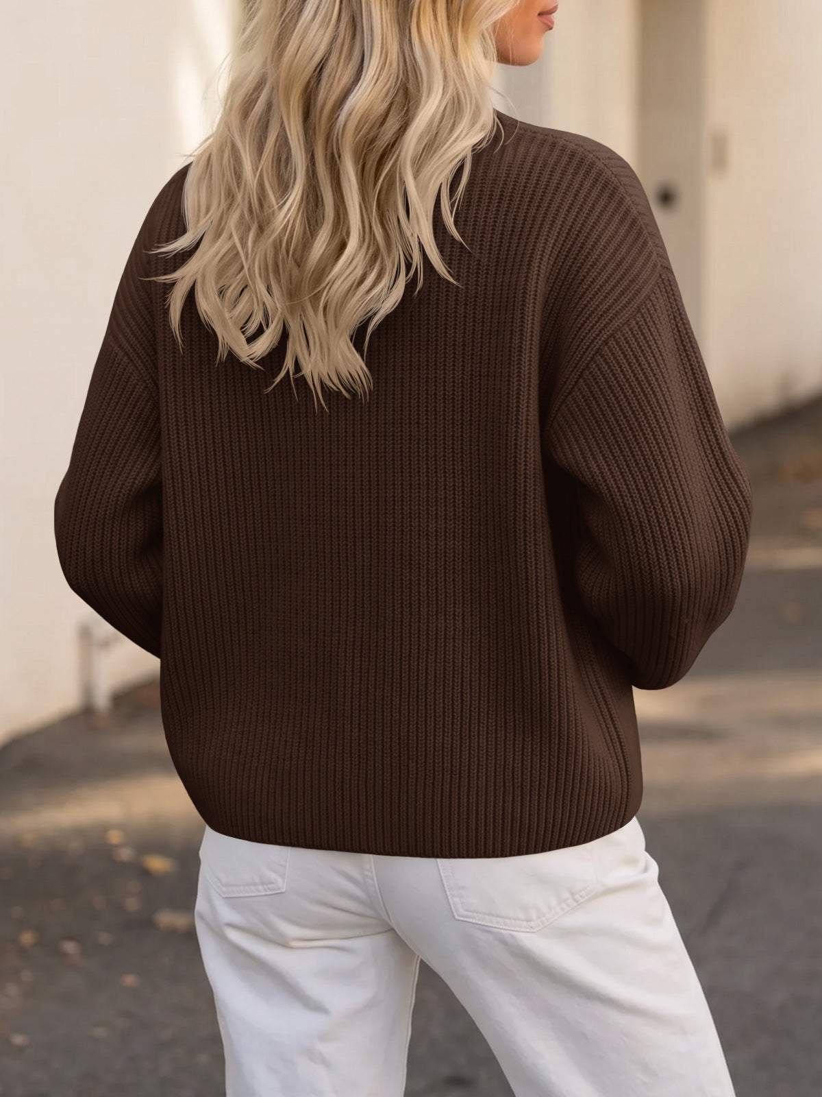 Saodimallsu Women Zip Up Chunky Knit Sweater