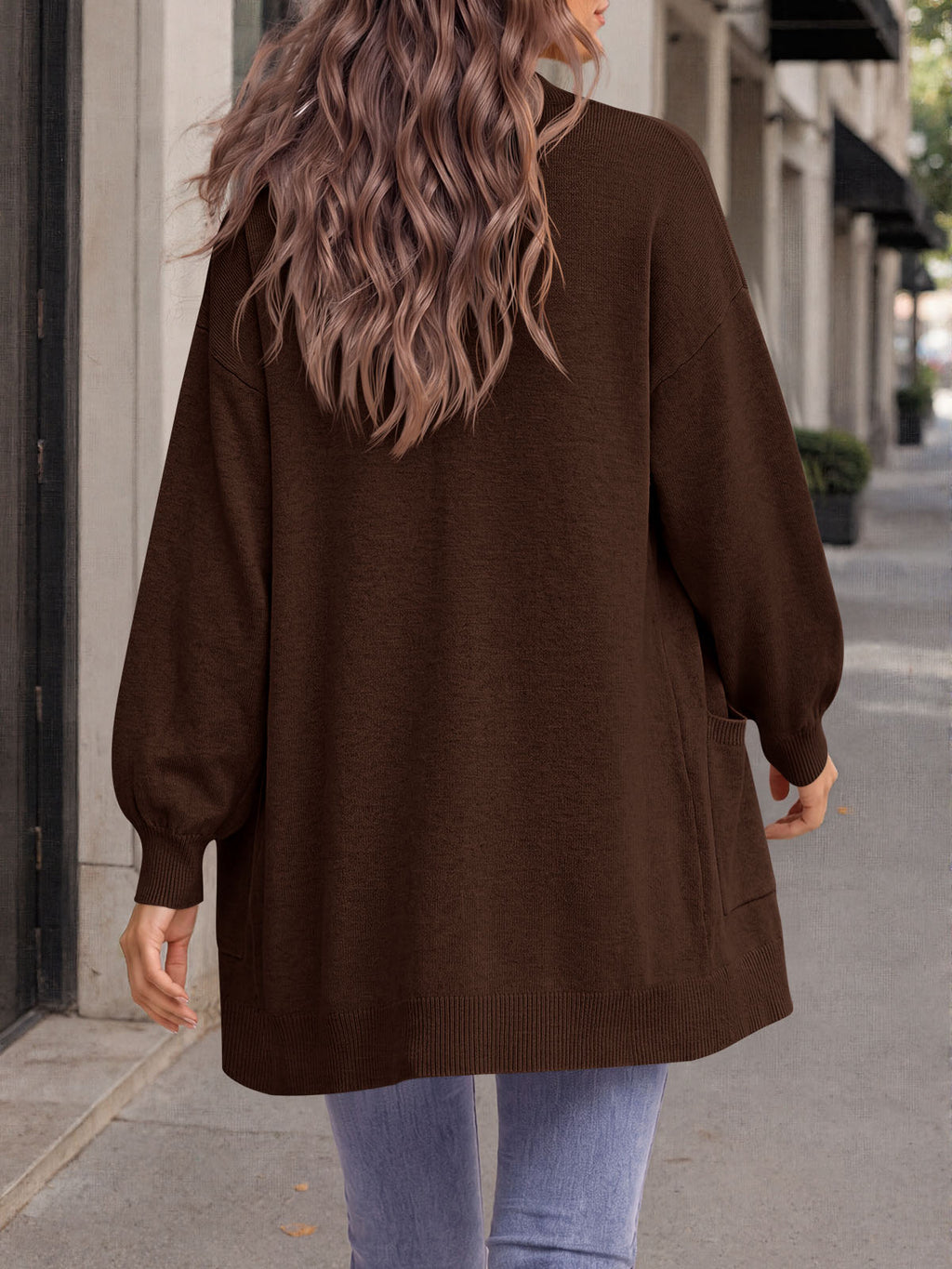 Saodimallsu Womens Oversized V Neck  Cardigan
