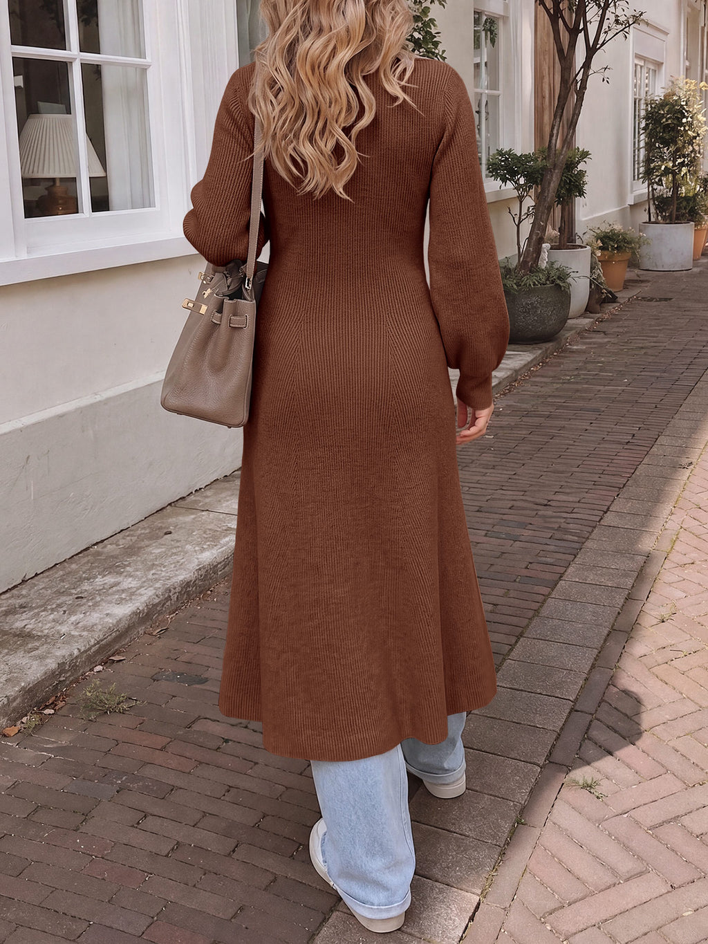 Saodimallsu Womens V Neck Sweater Dress