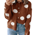 Saodimallsu Women Polka Dot Knit Cardigan