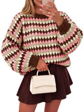 Saodimallsu Women Color Block Knit Sweater