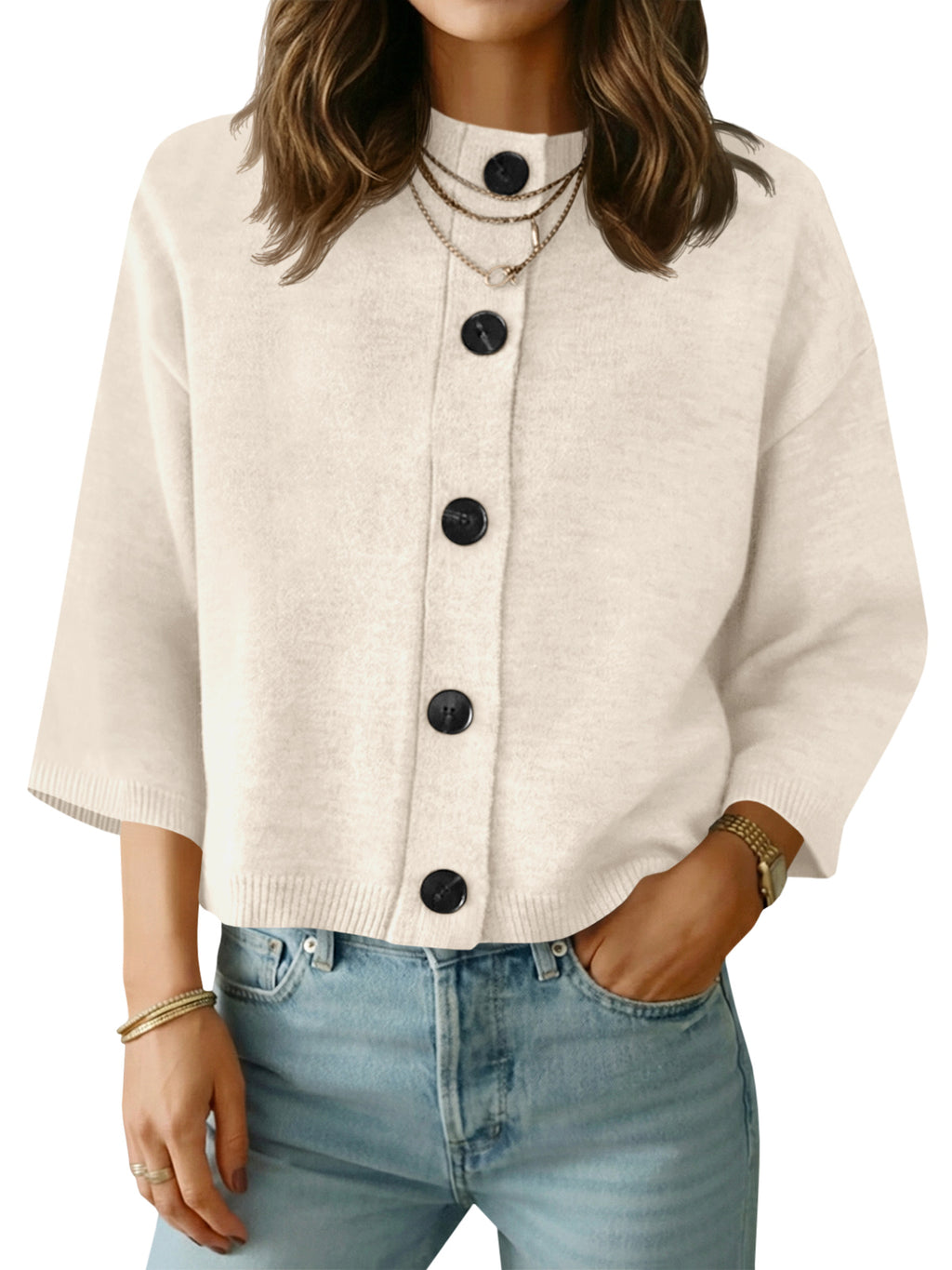 Saodimallsu Womens Short Sleeve Button Down Cardigan