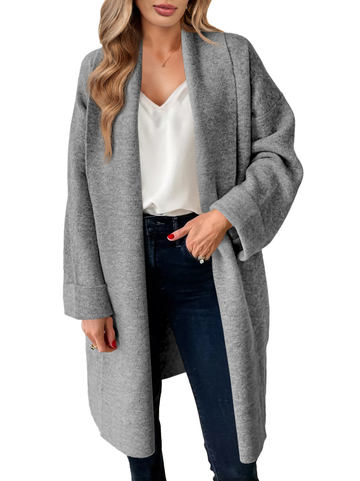 Saodimallsu Womens Oversized Open Front Cardigan