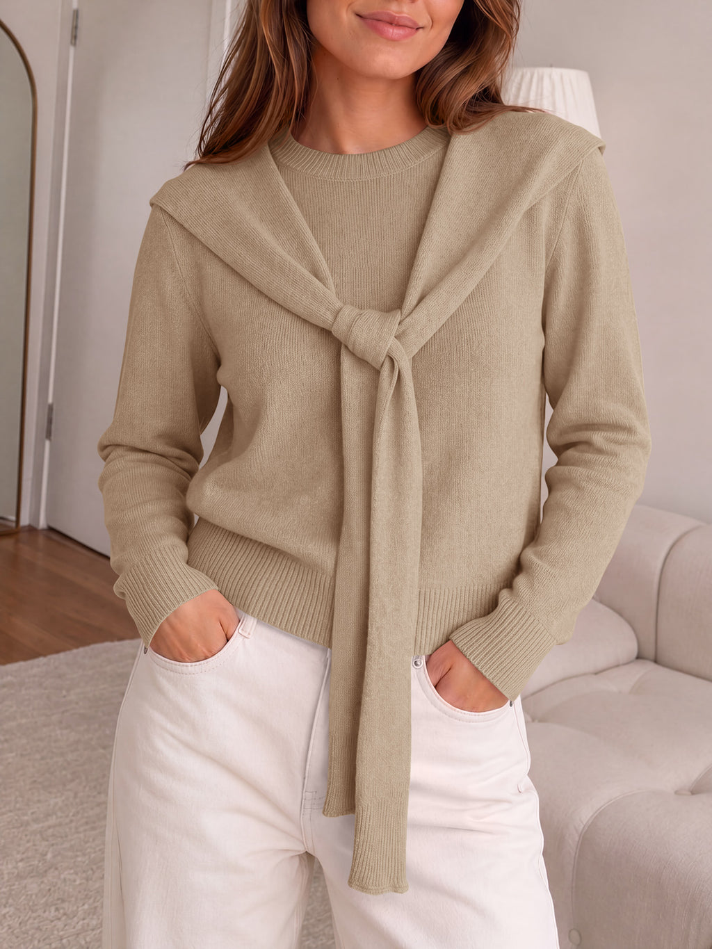 Saodimallsu Women Crew Neck Pullover Sweaters