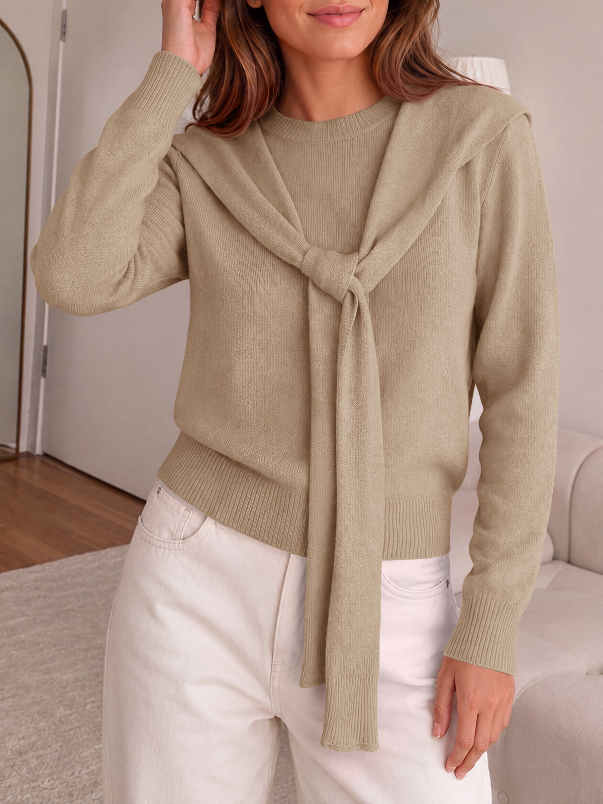 Saodimallsu Women Crew Neck Pullover Sweaters